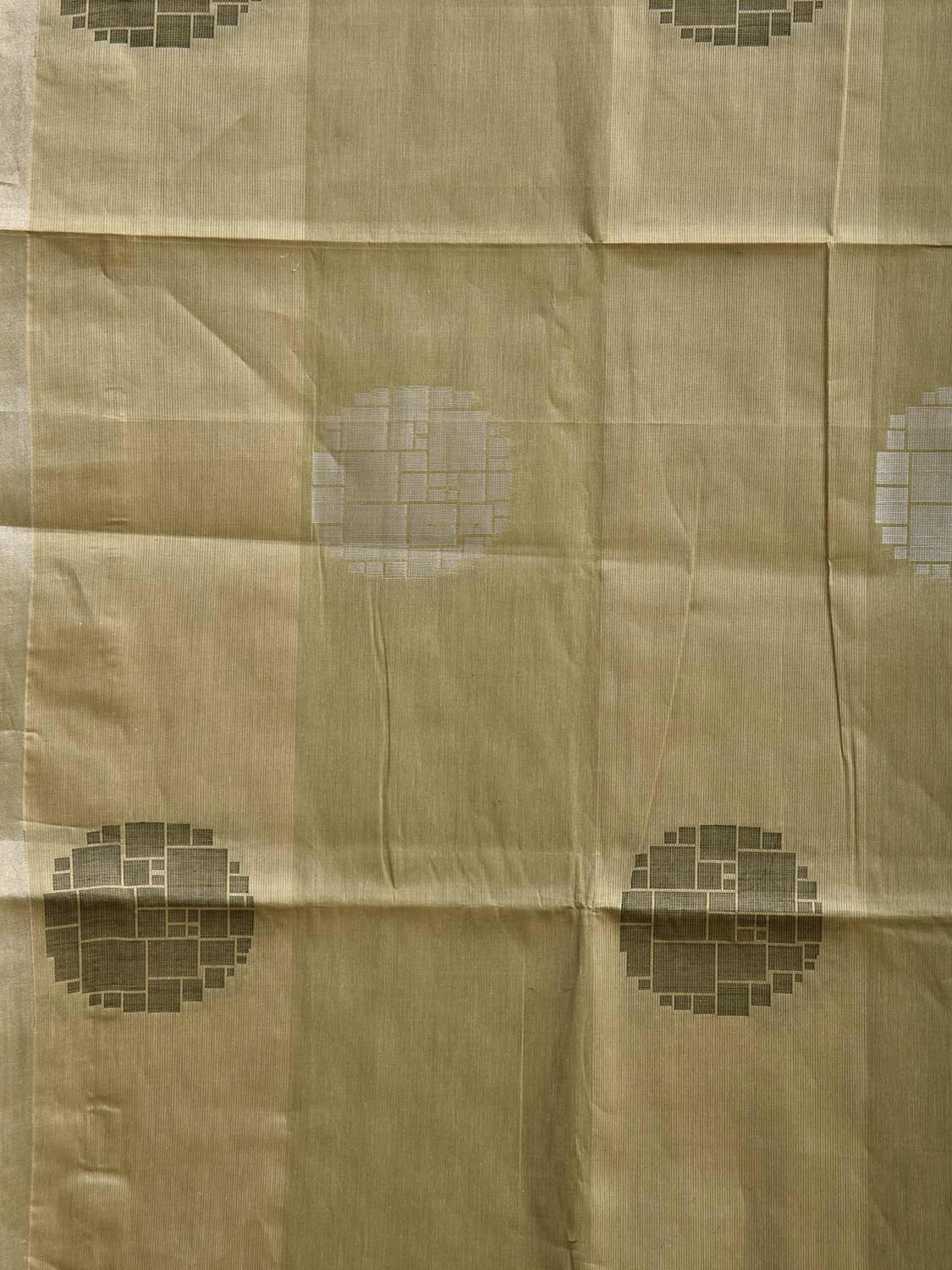 Olive Venkatagiri Cotton Saree with Body Buta and Pallu Design v0137