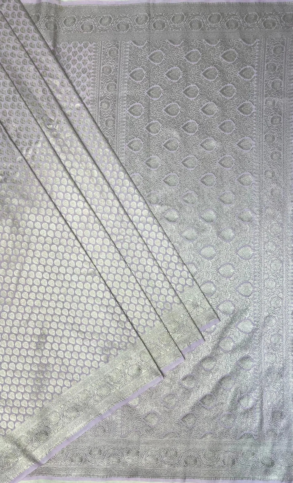 Onion Pink Katan Brocade with Zari and Allover Butti Design b0119ds