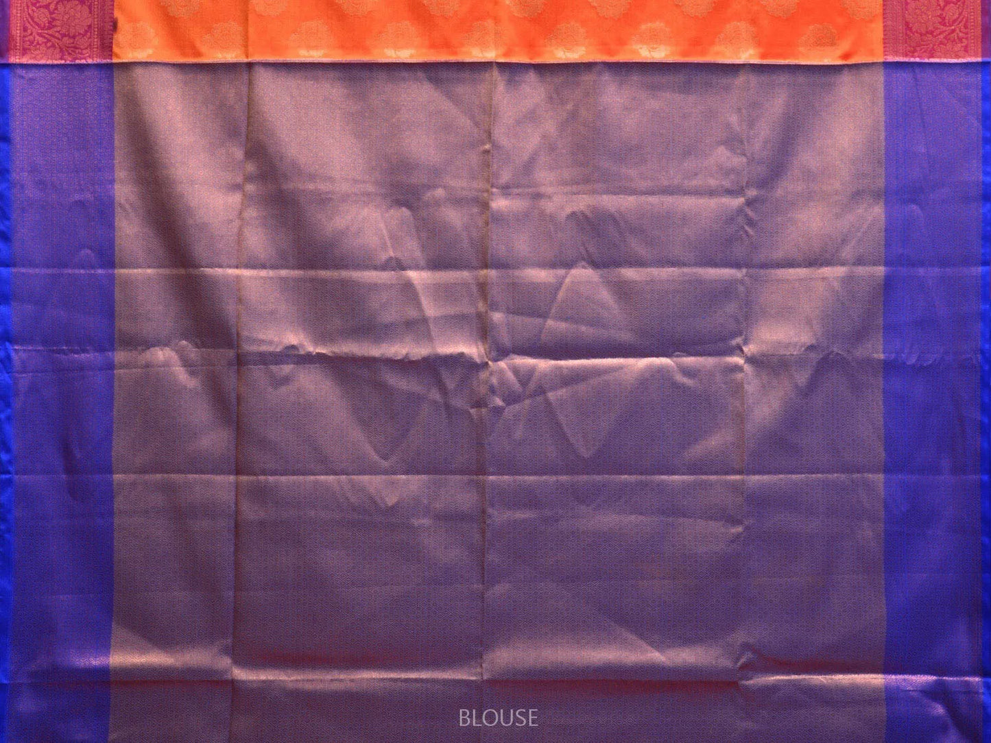 Orange and Blue Katan Silk Saree with Border and Body Butta Design b0148ds