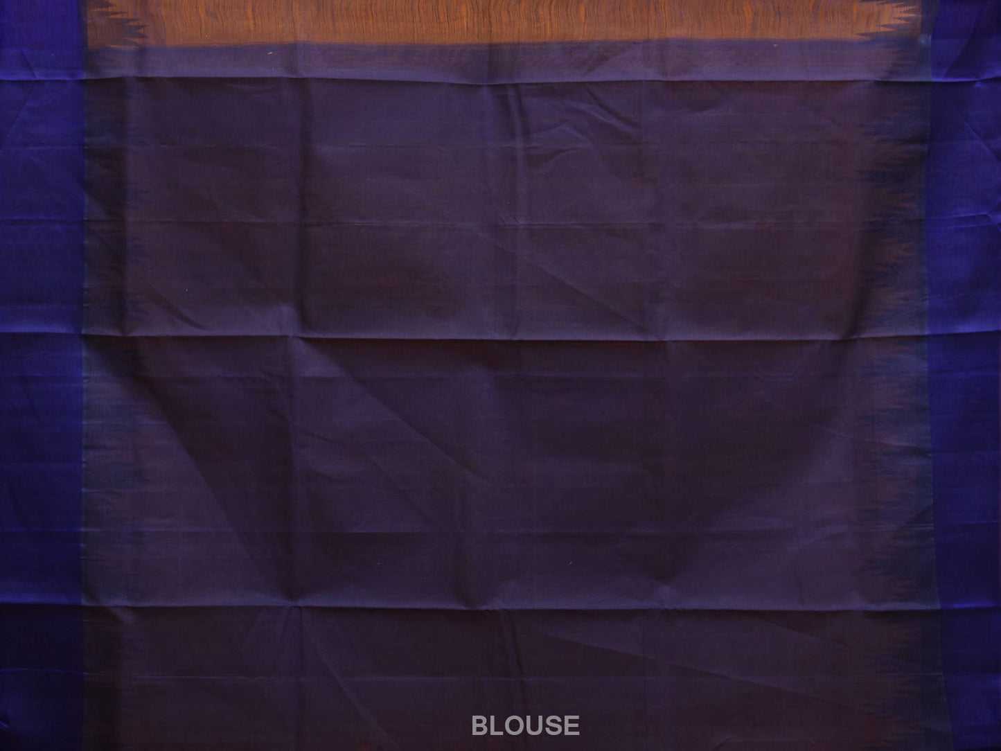 Orange and Blue Khadi Cotton Handloom Saree with Big Temple Border Design kh0675