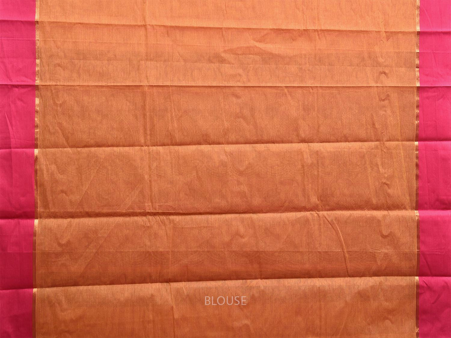 Orange and Pink Kanchipuram Cotton Saree with Pallu and Border Design k0774