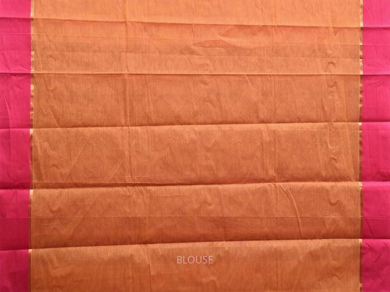 Orange and Pink Kanchipuram Cotton Saree with Pallu and Border Design k0774