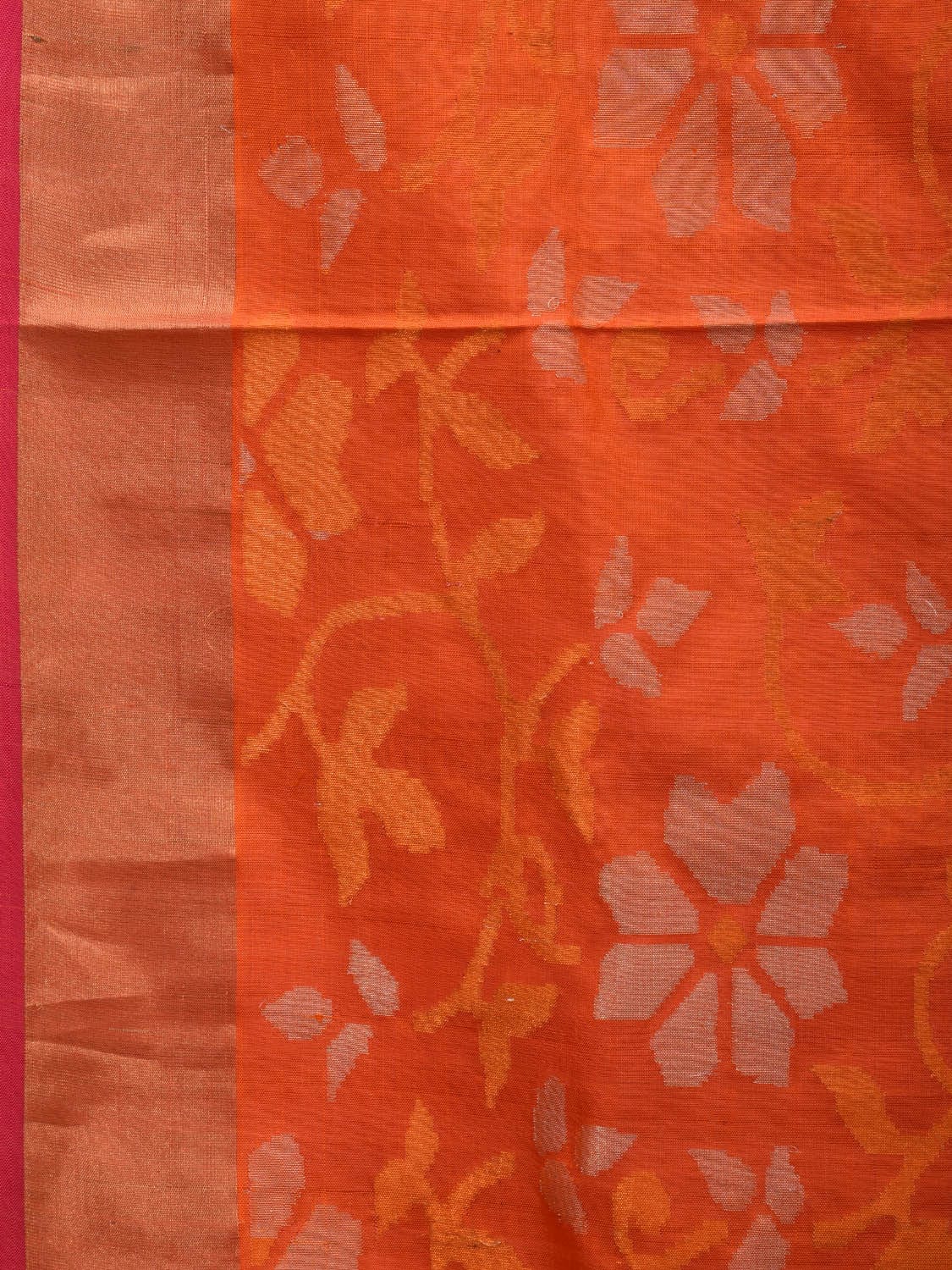 Orange and Pink Uppada Silk Handloom Saree with All Over Design u1925