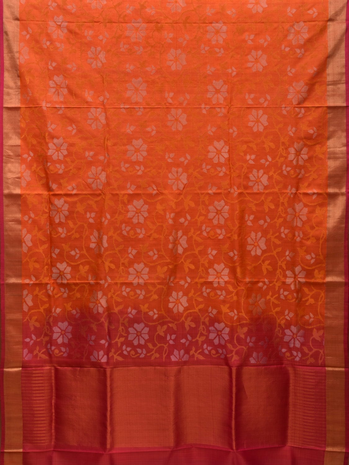 Orange and Pink Uppada Silk Handloom Saree with All Over Design u1925
