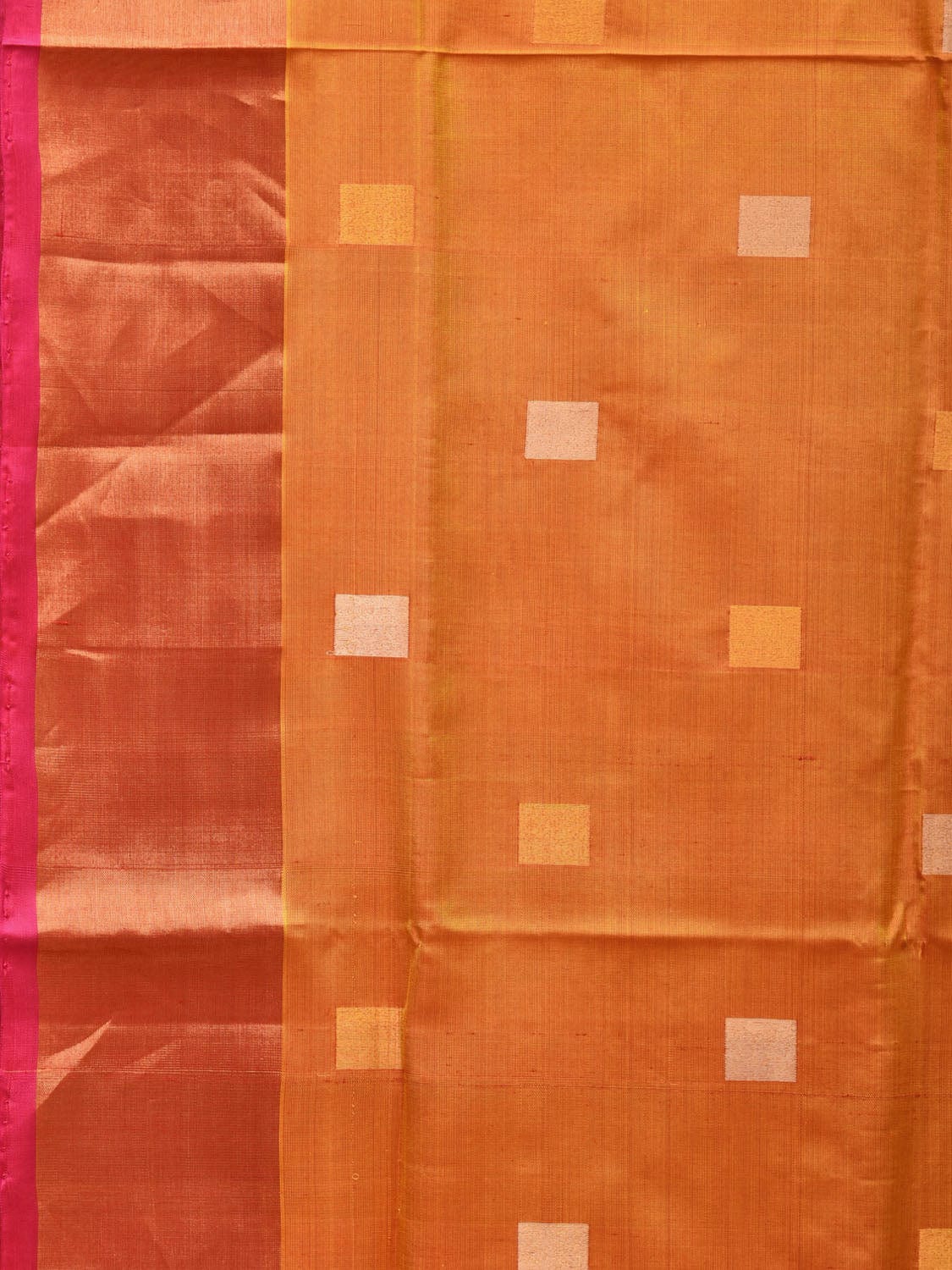 Orange and Pink Uppada Silk Handloom Saree with Body Buta Design u2027