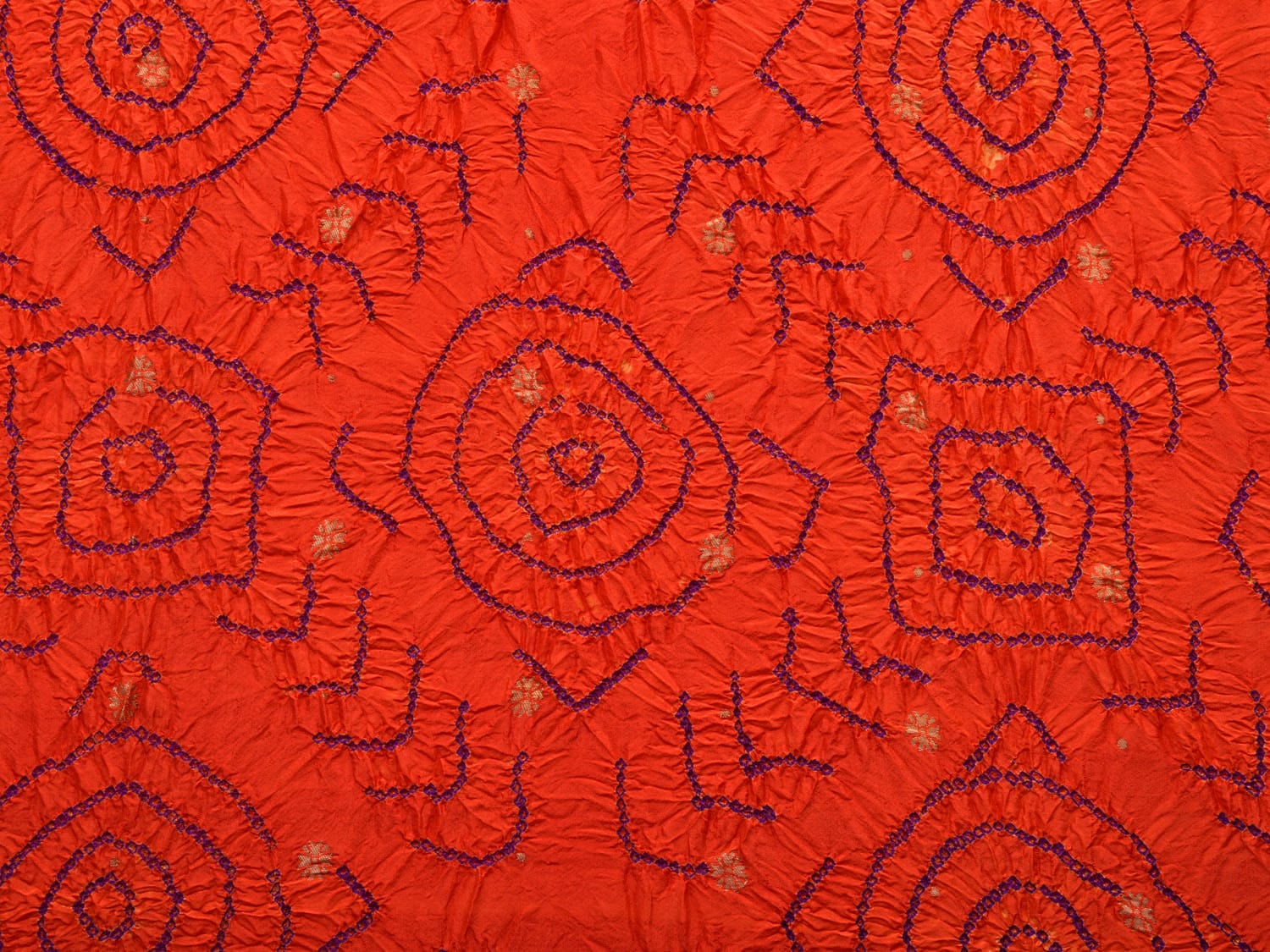 Orange and Purple Bandhani Paithani Silk Handloom Saree with Border Design bn0366