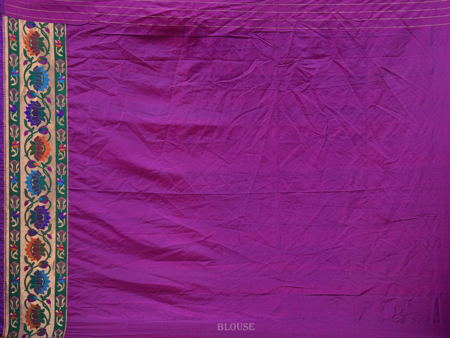 Orange and Purple Bandhani Paithani Silk Handloom Saree with Border Design bn0366