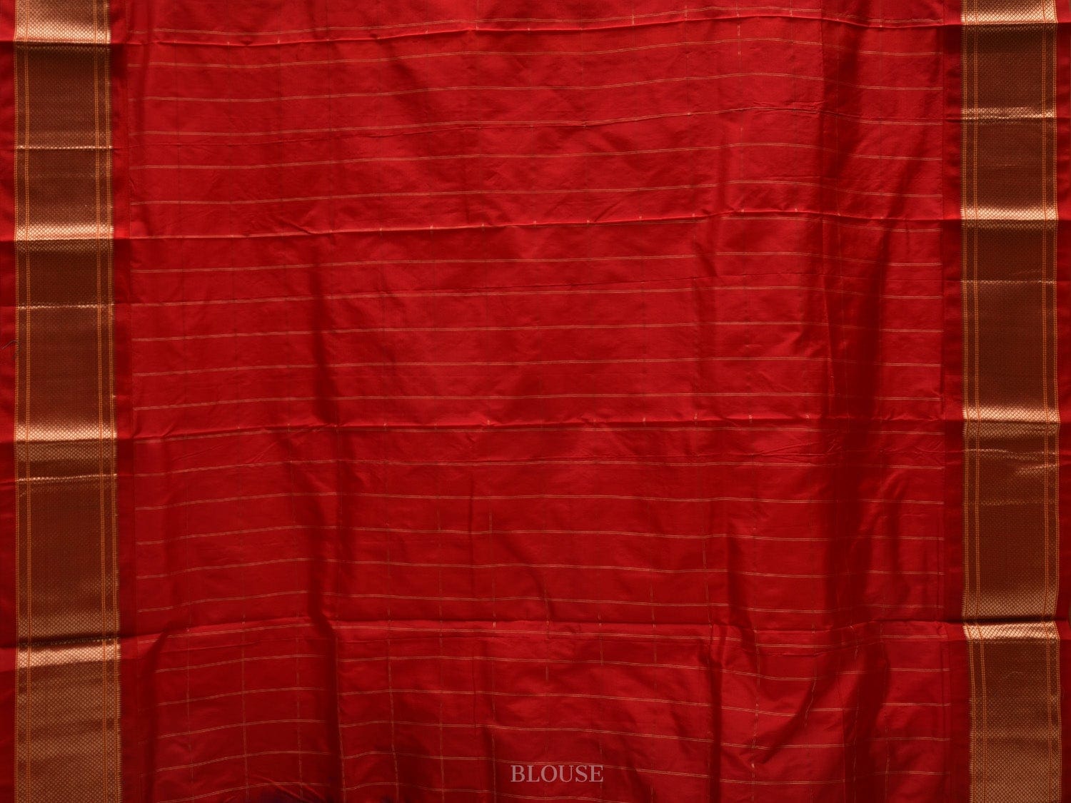 Orange and Red Paithani Silk Handloom Saree with Checks and Body Buta Design p0424