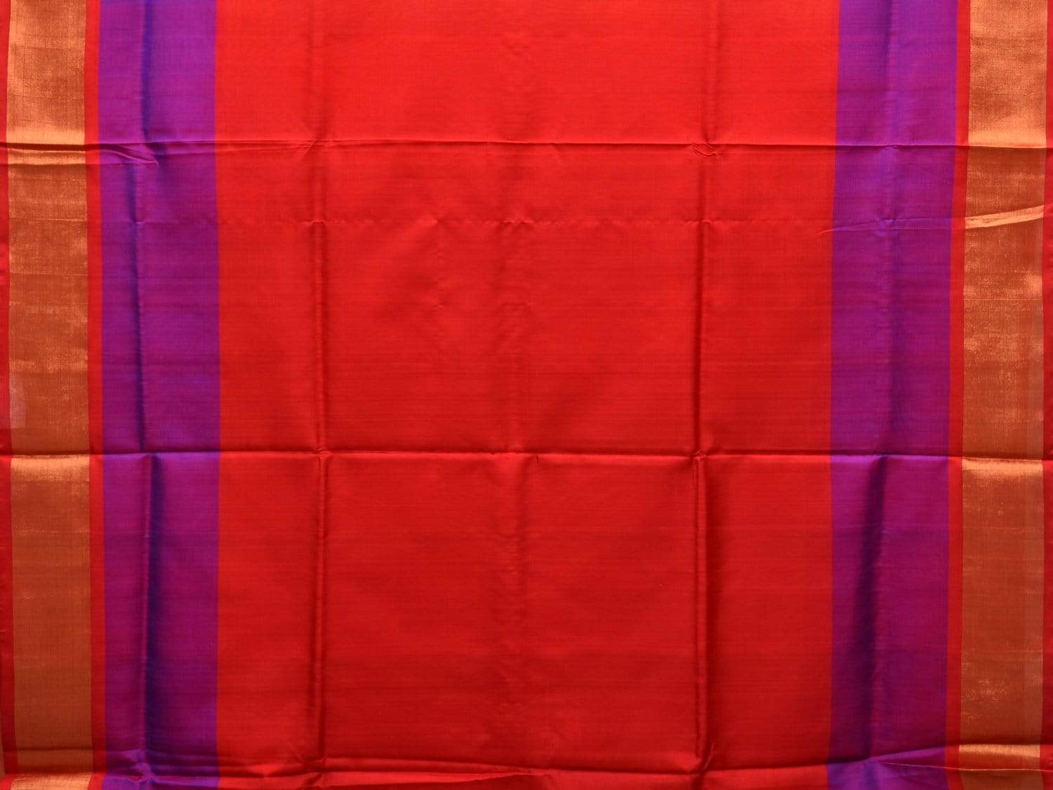Orange and Red Uppada Silk Handloom Plain Saree with Contrast Pallu Design u1750