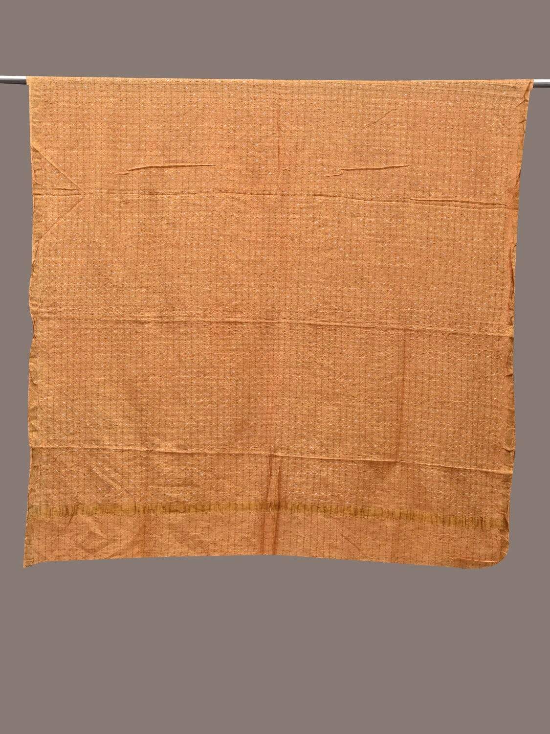 Orange Bandhani Cotton Handloom Dupatta with Zari Checks Design ds2505