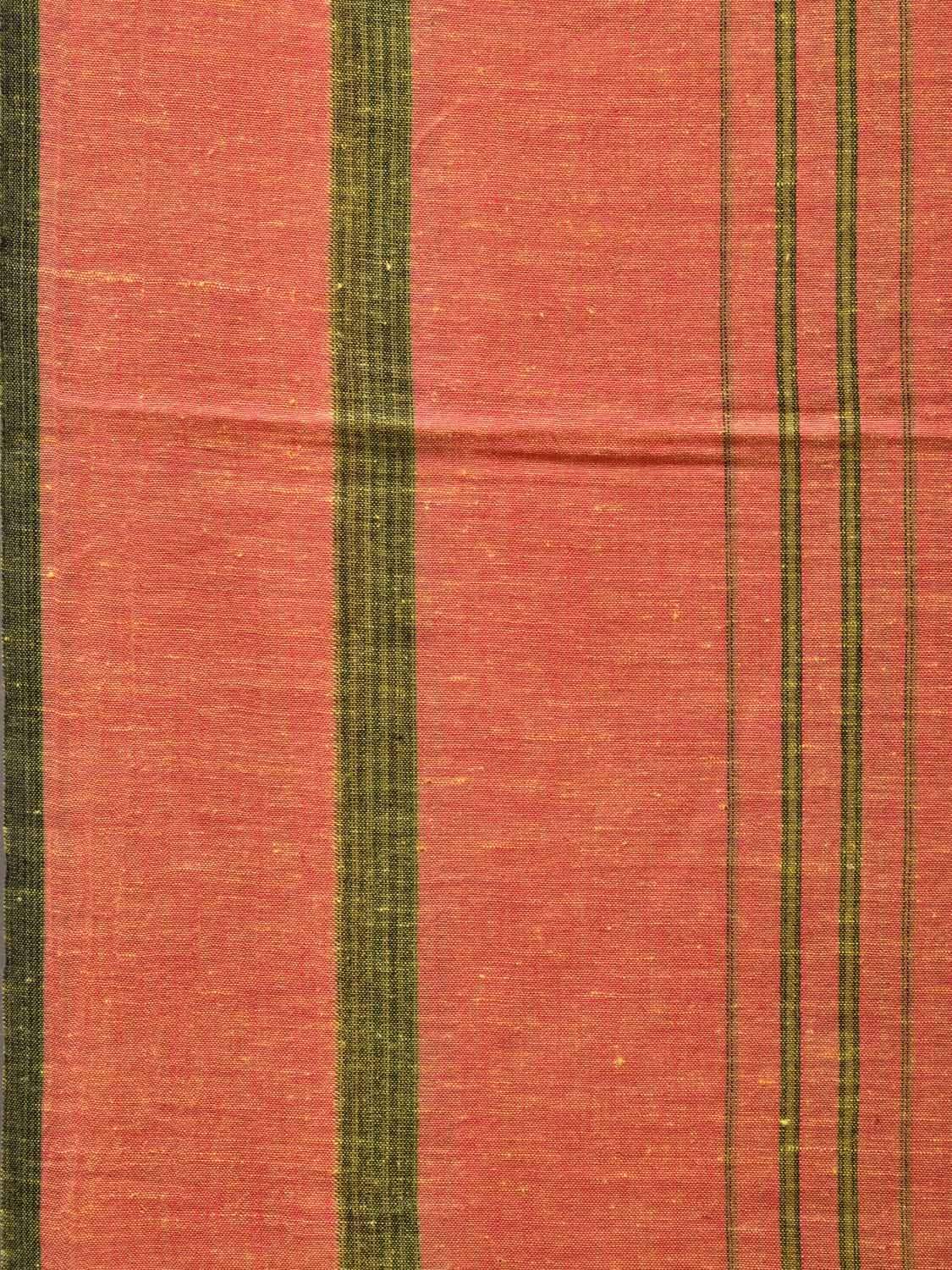 Orange Cotton Handloom Saree with Strips Design o0281