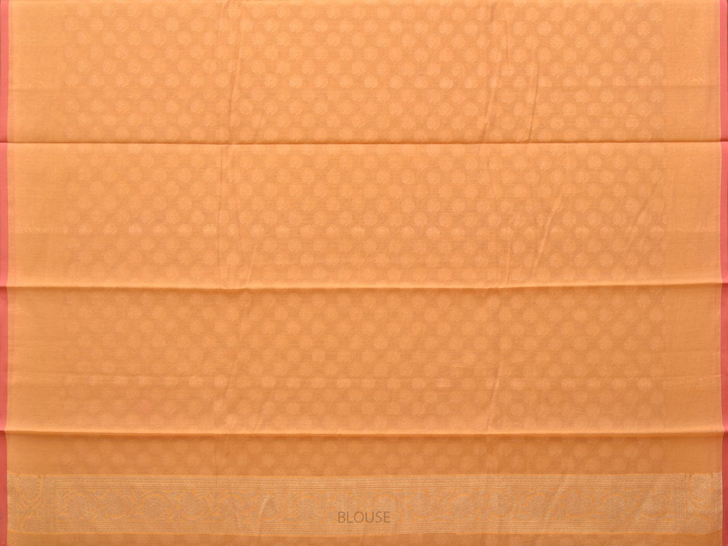 Orange Cut Work Cotton Silk Saree with All Over Banaras Design o0394