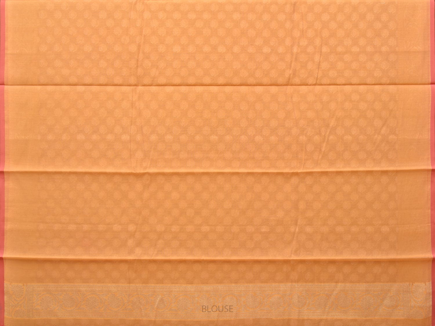 Orange Cut Work Cotton Silk Saree with All Over Banaras Design o0394