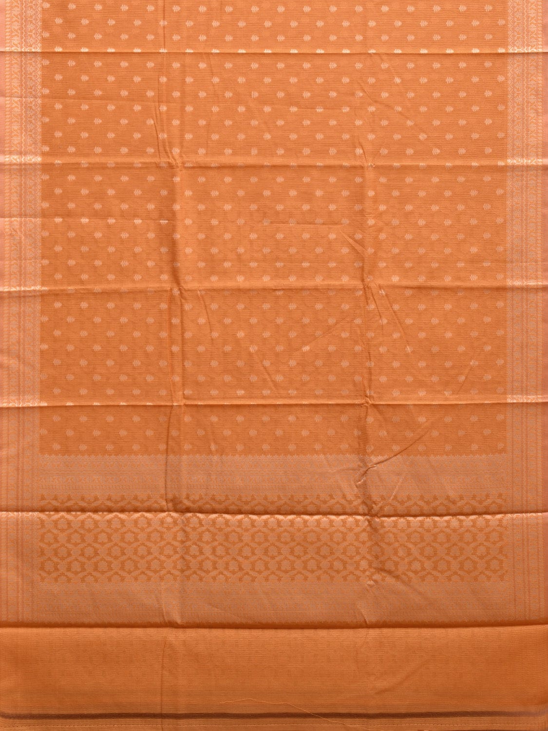 Orange Dhakai Jamdani Cotton Viscose Saree with Border and Pallu Design dj0077