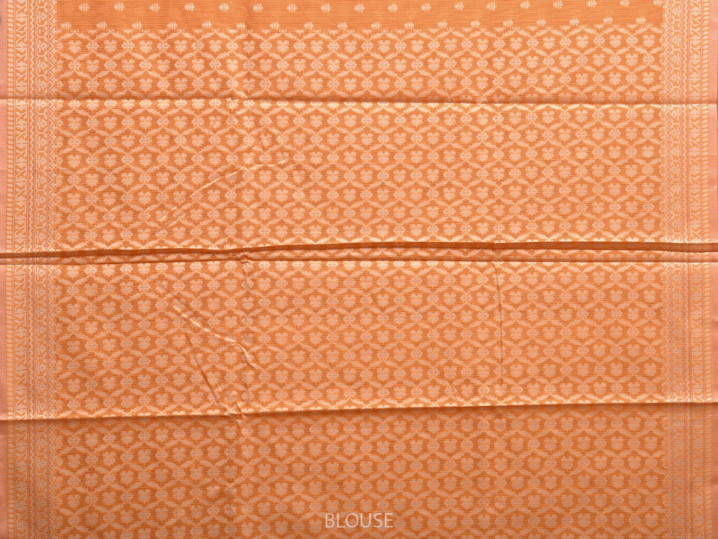 Orange Dhakai Jamdani Cotton Viscose Saree with Border and Pallu Design dj0077