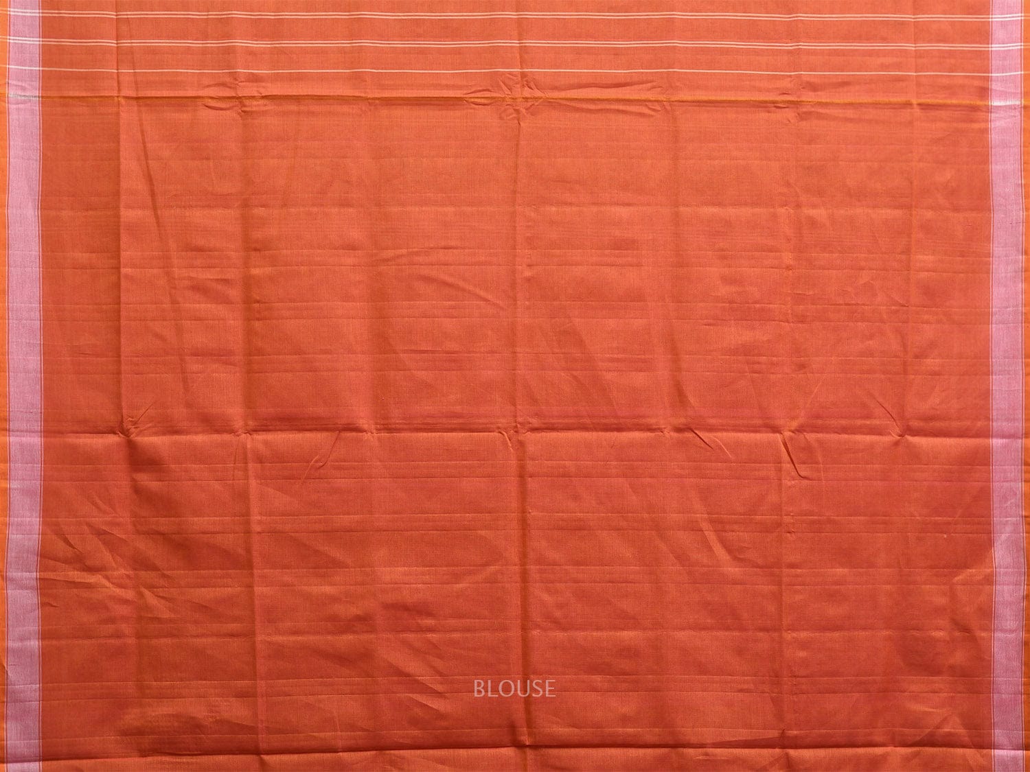 Orange Ikat Cotton Handloom Saree with All Over Grill Design i0892