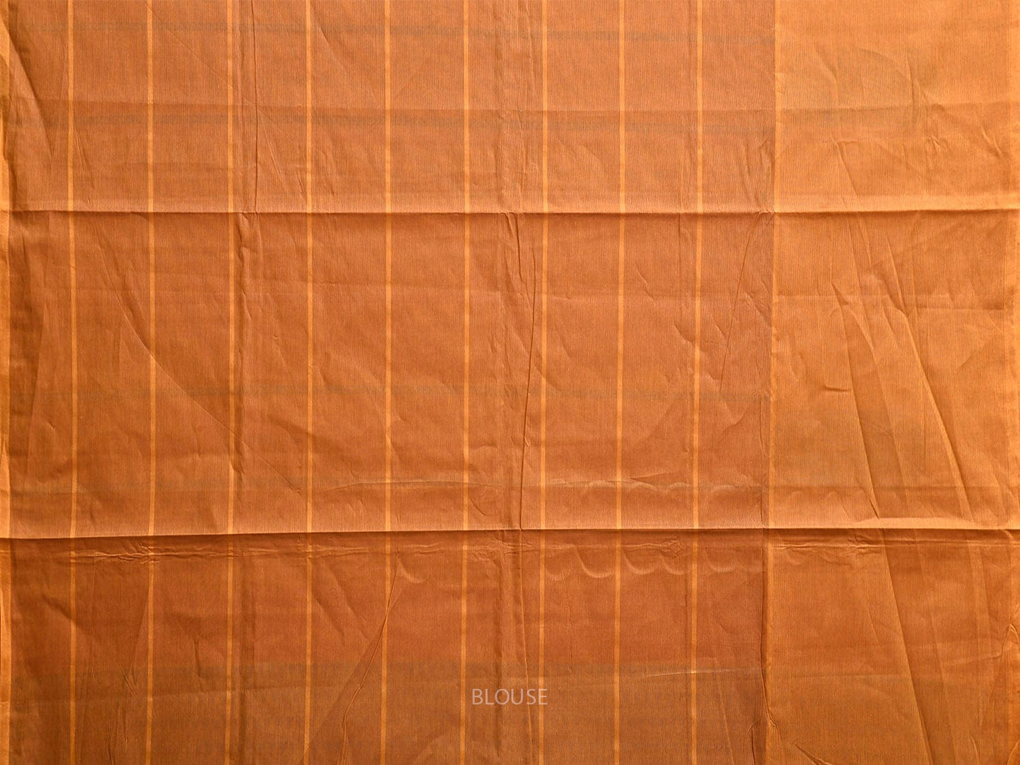 Orange Kanchipuram Cotton Saree with Big Checks and Mango Border Design k0841