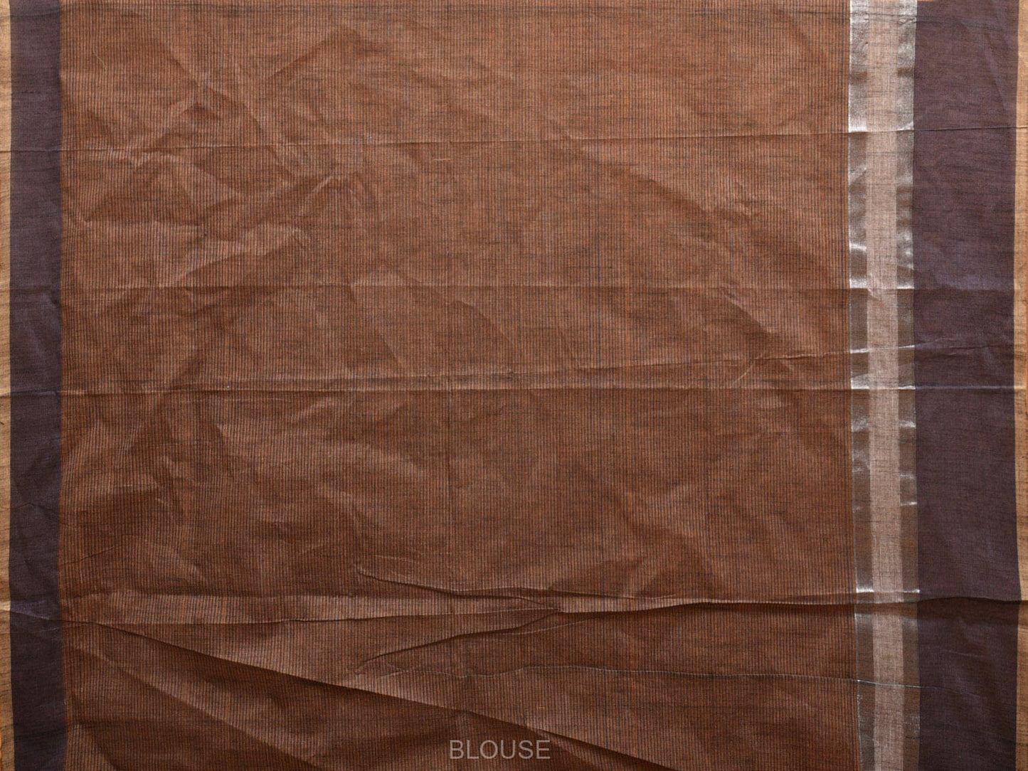 Orange Kanchipuram Cotton Saree with Strips Body and Pallu Design k0604