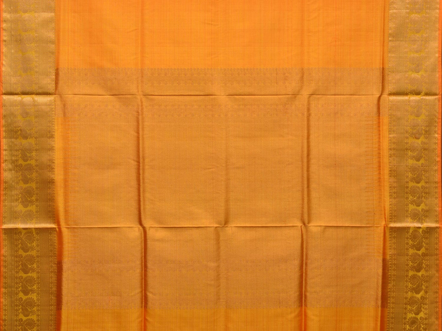 Orange Kanchipuram Silk Handloom Saree with Border Design Design k0520