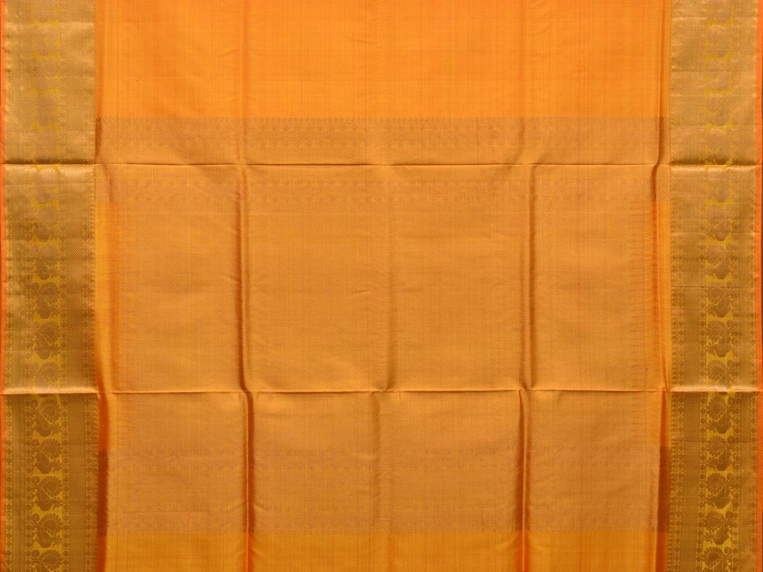 Orange Kanchipuram Silk Handloom Saree with Border Design Design k0520