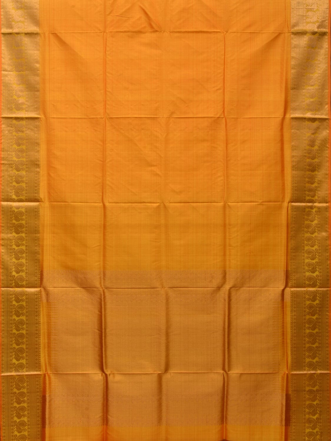 Orange Kanchipuram Silk Handloom Saree with Border Design Design k0520