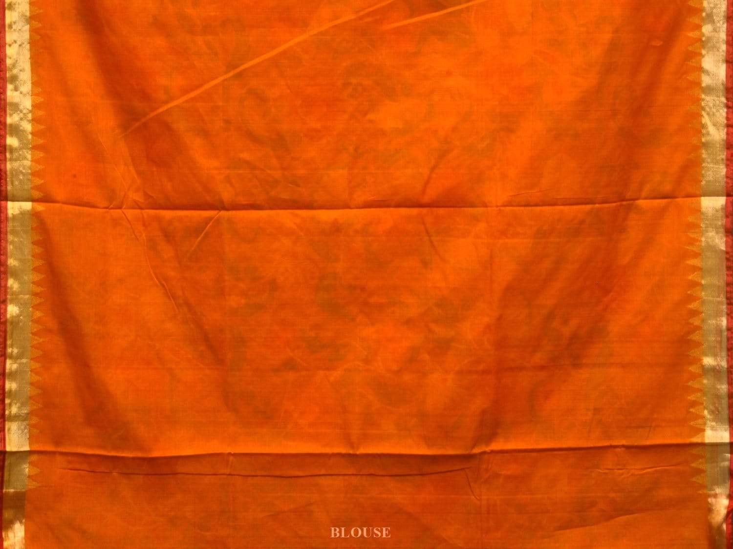 Orange Khadi Cotton Handloom Saree with All Over Design kh0515