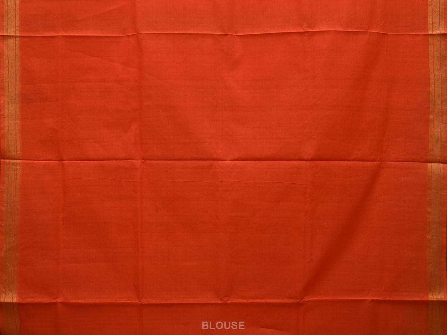 Orange Khadi Cotton Handloom Saree with Flowers Pallu Design kh0581