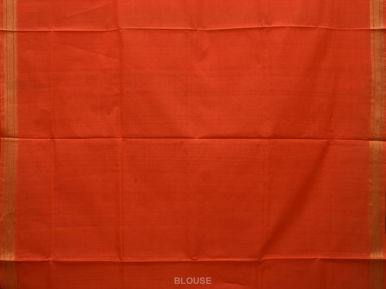 Orange Khadi Cotton Handloom Saree with Flowers Pallu Design kh0581