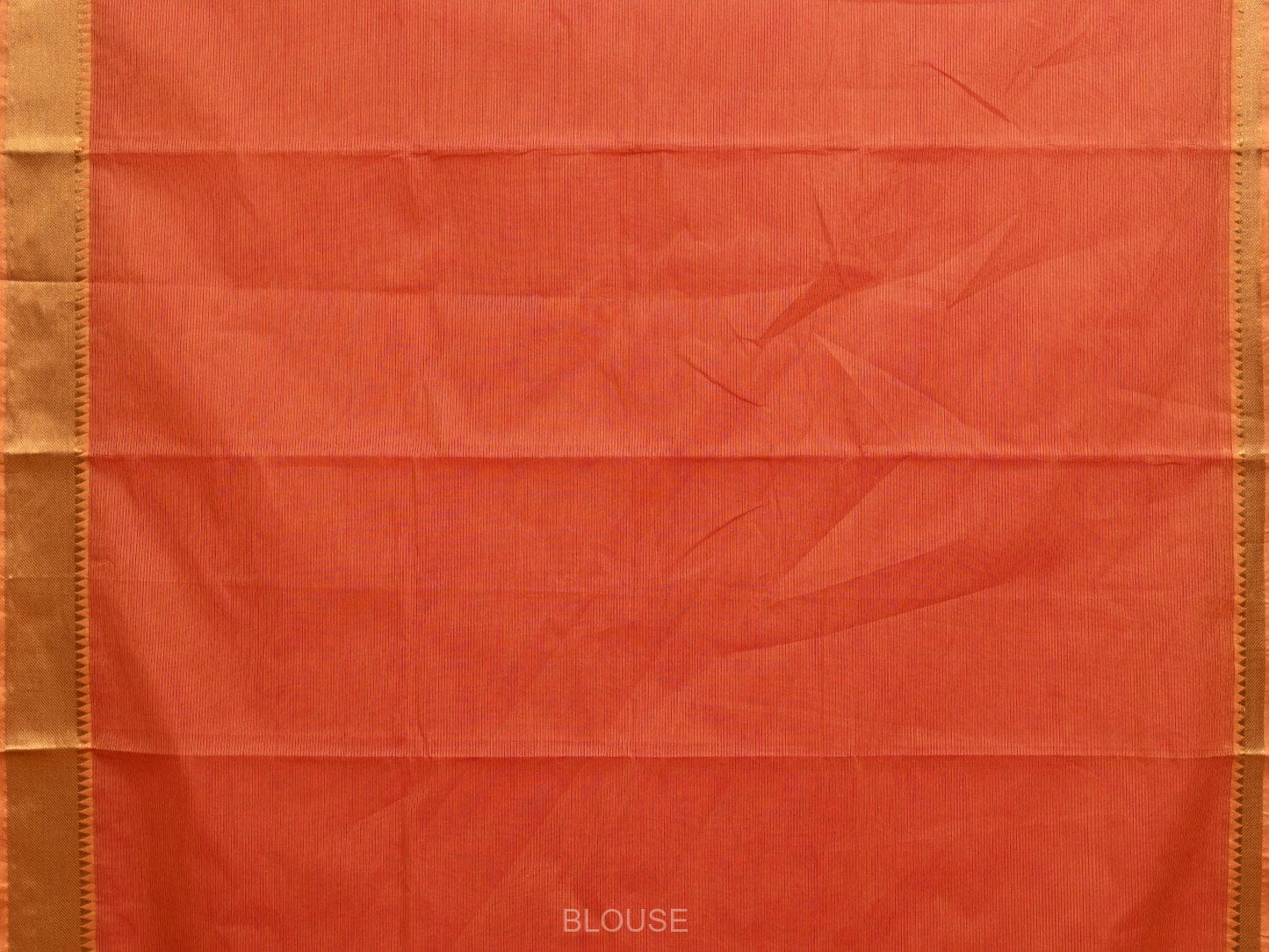 Orange Mangalgiri Cotton Handloom Saree with Strips Design mn0065