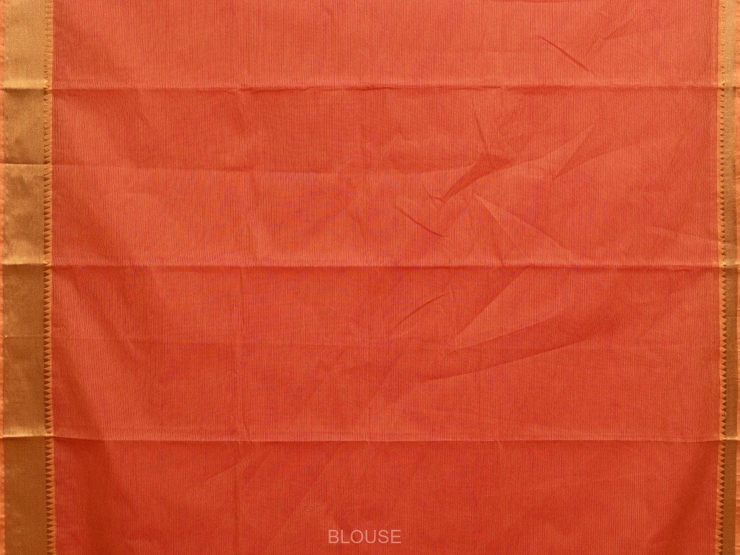 Orange Mangalgiri Cotton Handloom Saree with Strips Design mn0065