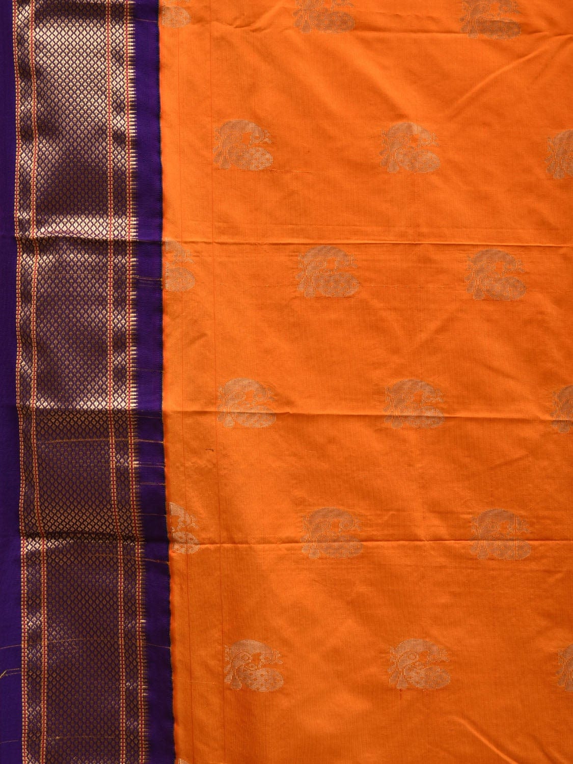 Orange Paithani Silk Handloom Saree with Body Buta Design p0428