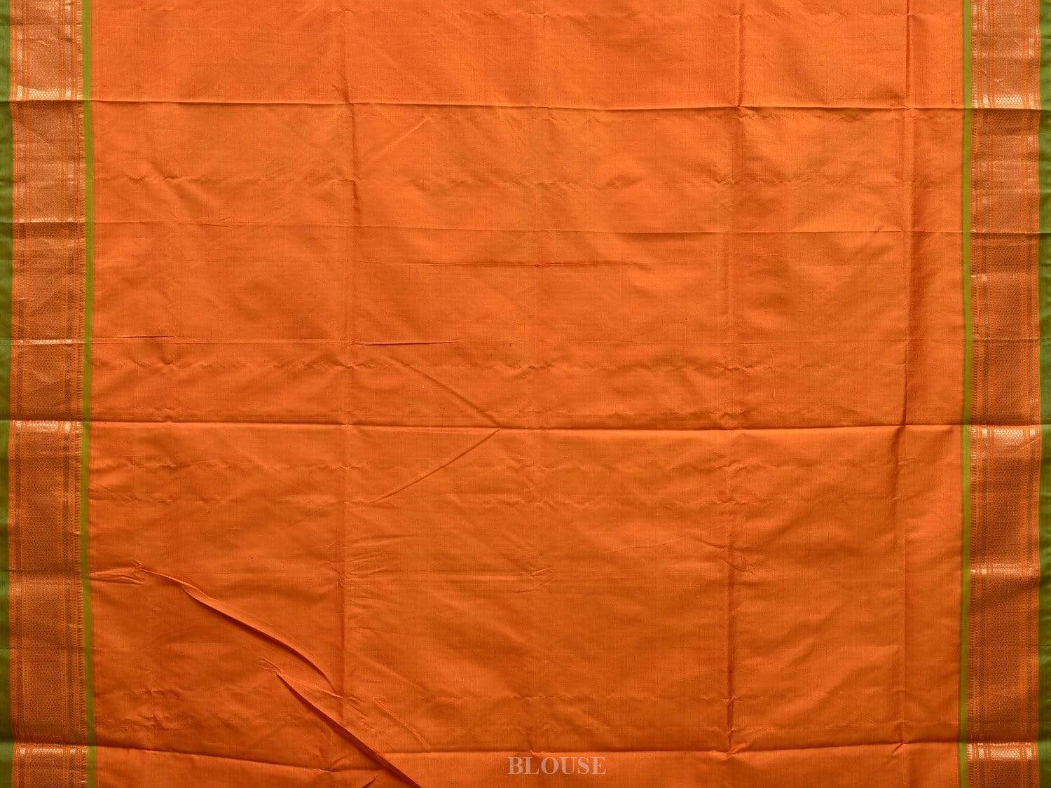 Orange Paithani Silk Handloom Saree with Peacocks and Lotus Pallu Design p0403