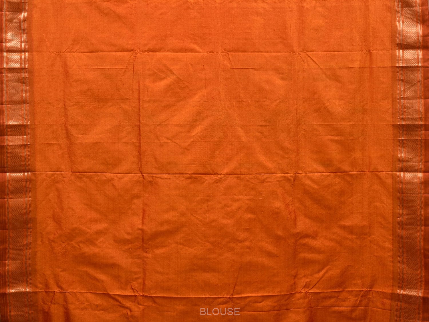 Orange Paithani Silk Handloom Saree with Single Pallu Design p0448