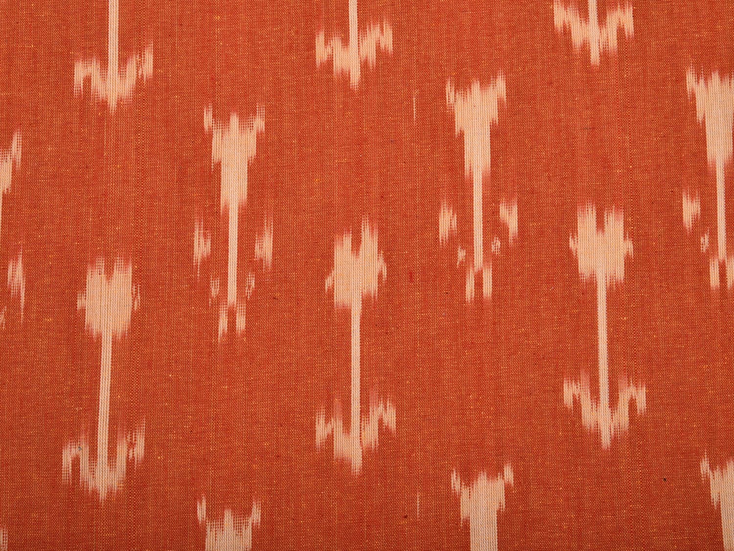 Orange Pochampally Ikat Cotton Handloom Bedsheet with Arrowhead Design 90 x 108 Inches bd0047