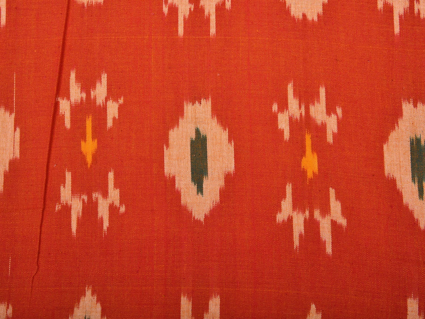 Orange Pochampally Ikat Cotton Handloom Bedsheet with Body Buta Design 90 x 108 Inches bd0053