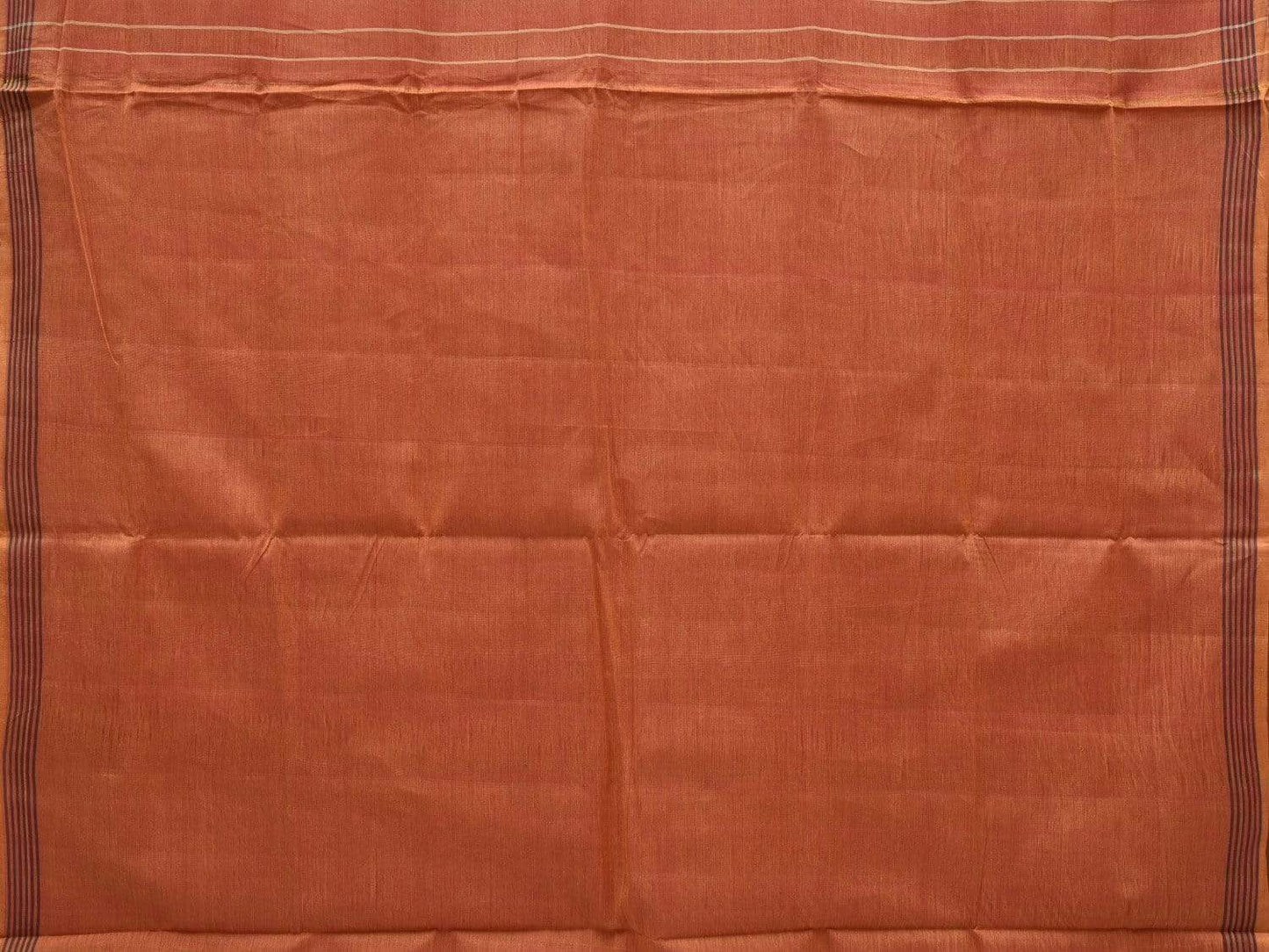 Orange Pochampally Ikat Cotton Handloom Saree with All Over Body Design i0643
