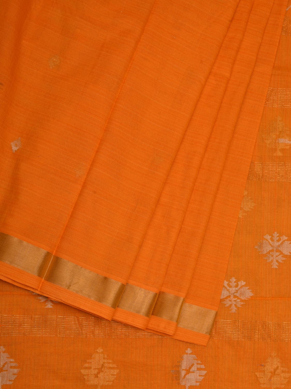 Orange Uppada Cotton Handloom Saree with Assorted Buta Pallu Design u1941