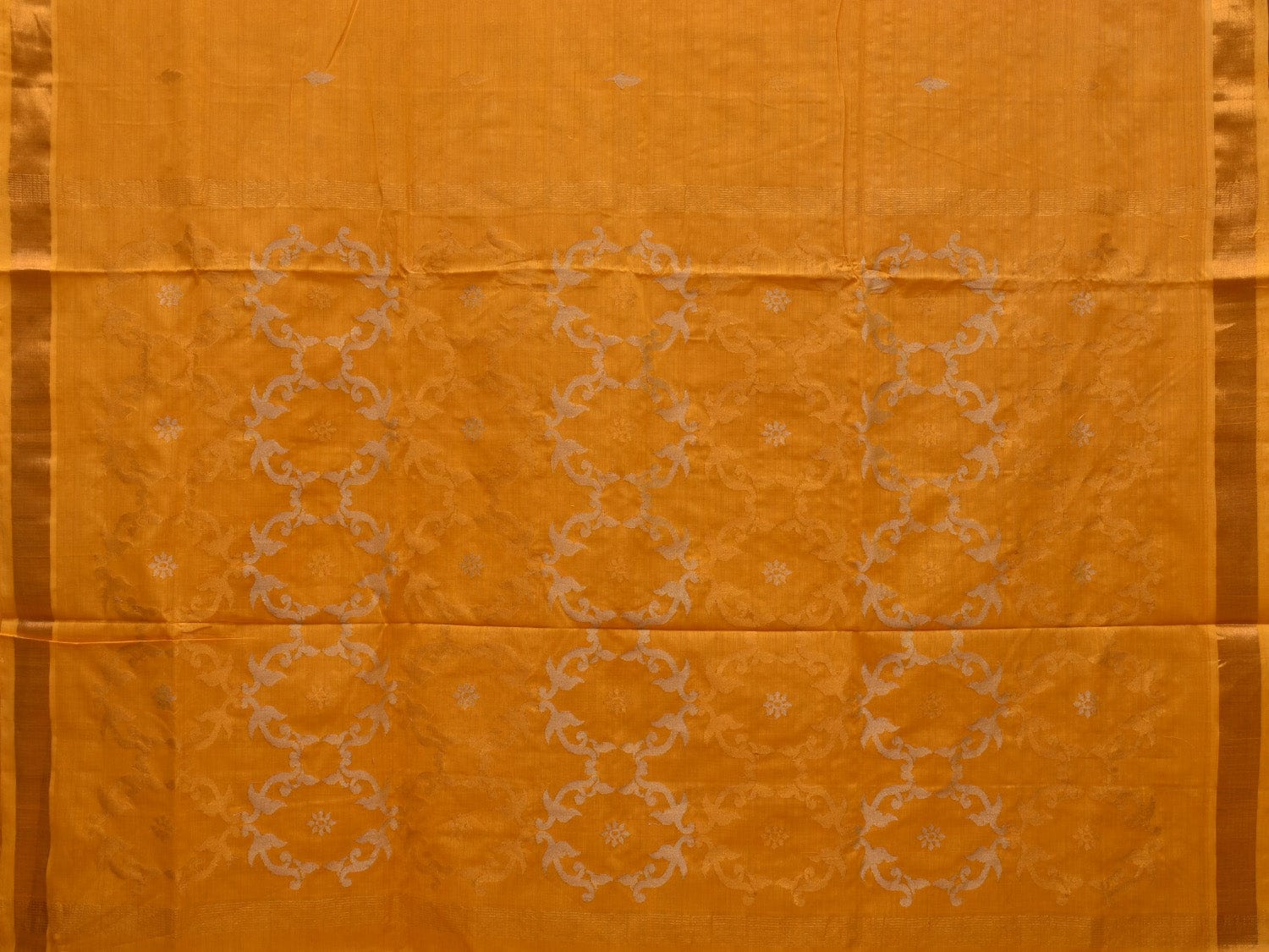 Orange Uppada Cotton Handloom Saree with Grill Pallu Design u1933