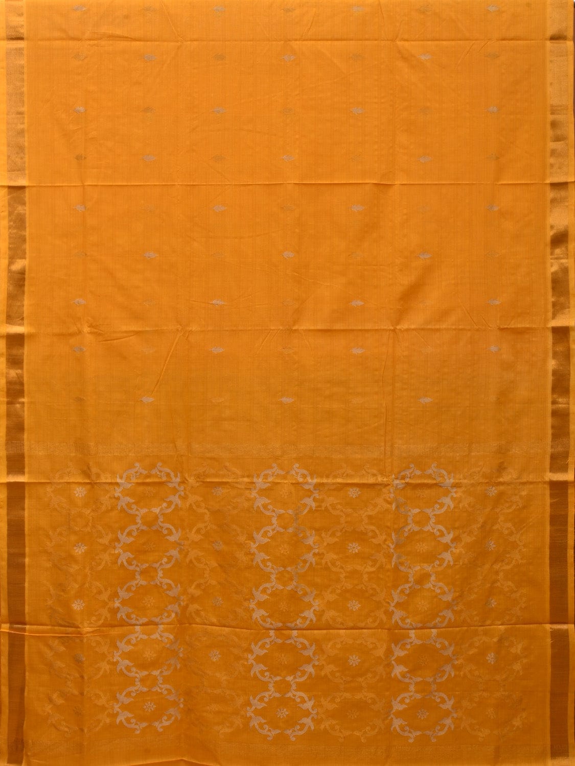 Orange Uppada Cotton Handloom Saree with Grill Pallu Design u1933