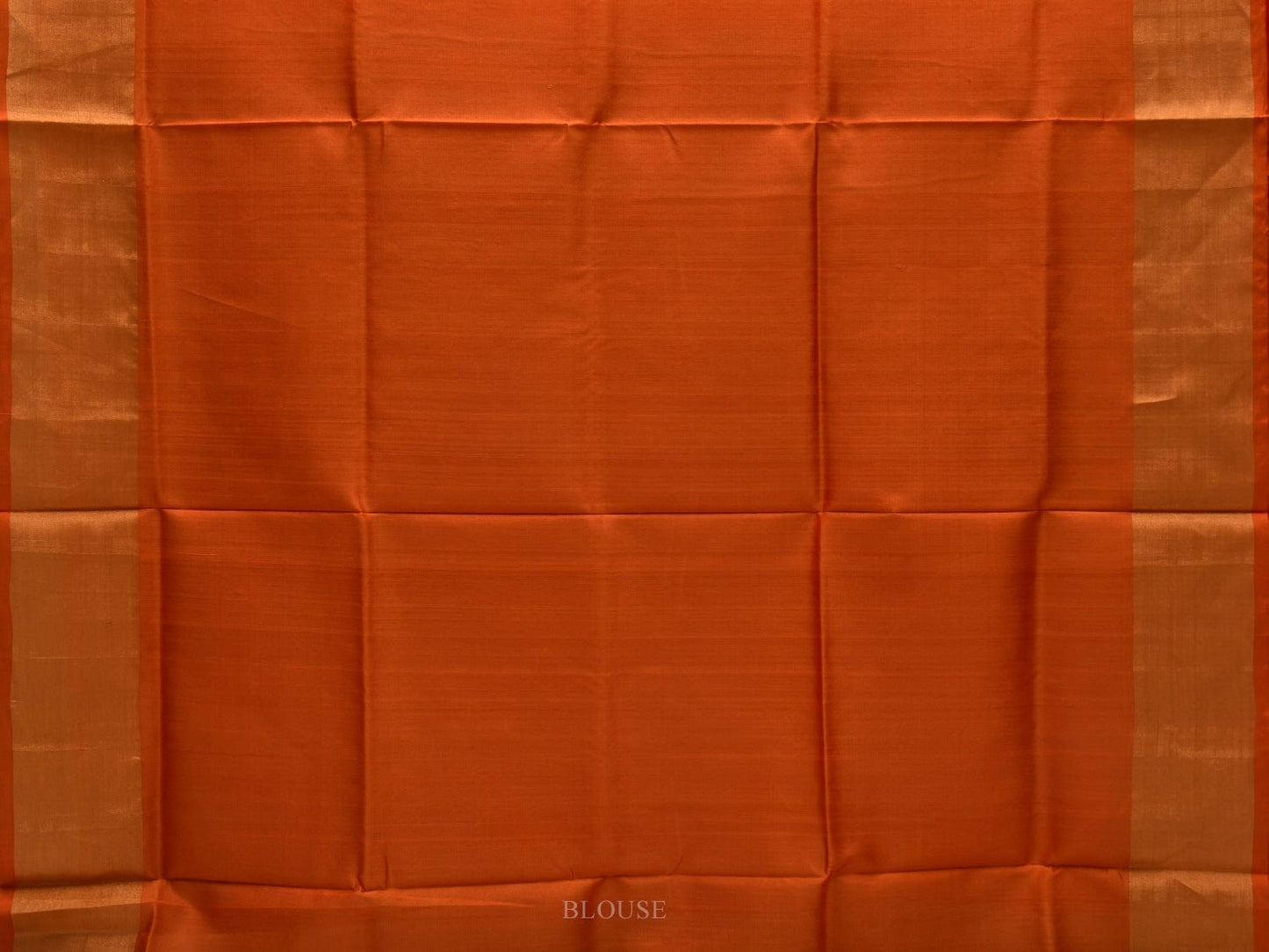 Orange Uppada Silk Handloom Plain Saree with Contrast Pallu Design u183