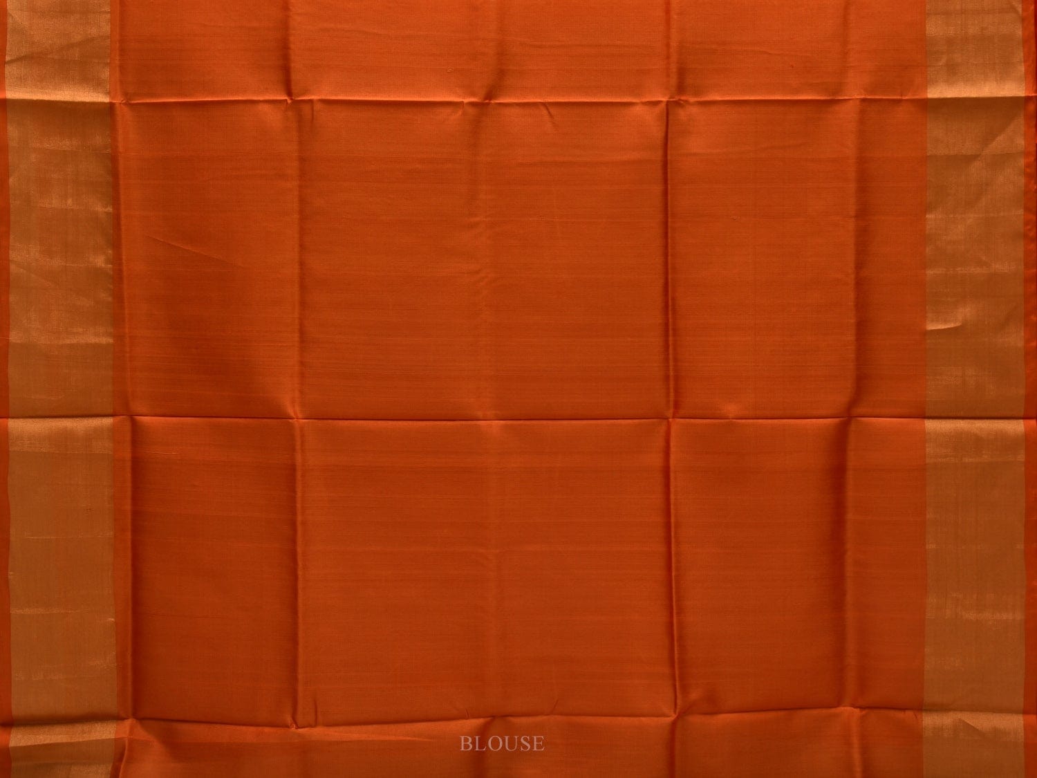 Orange Uppada Silk Handloom Plain Saree with Contrast Pallu Design u183