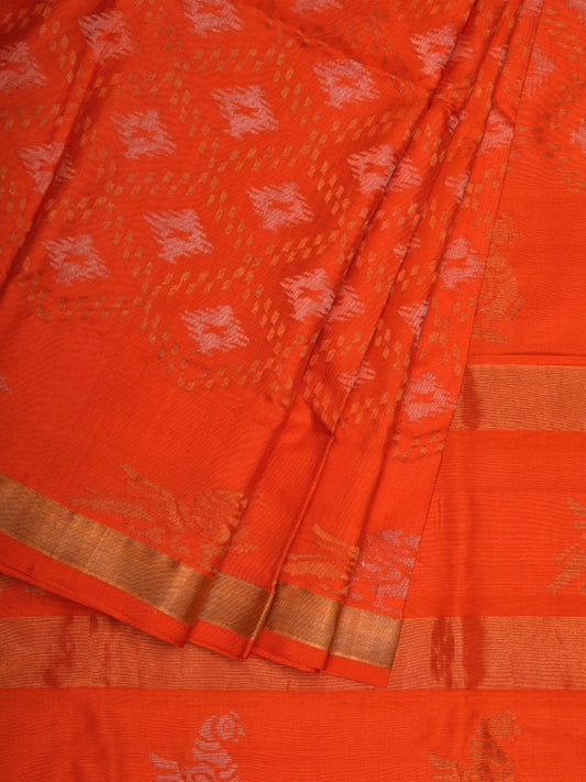 Orange Uppada Silk Handloom Saree with All Over and Border Design u1139