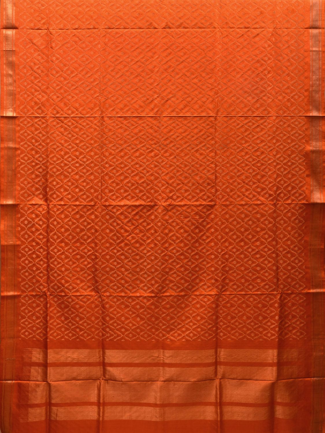 Orange Uppada Silk Handloom Saree with All Over Jamdani Design u1863