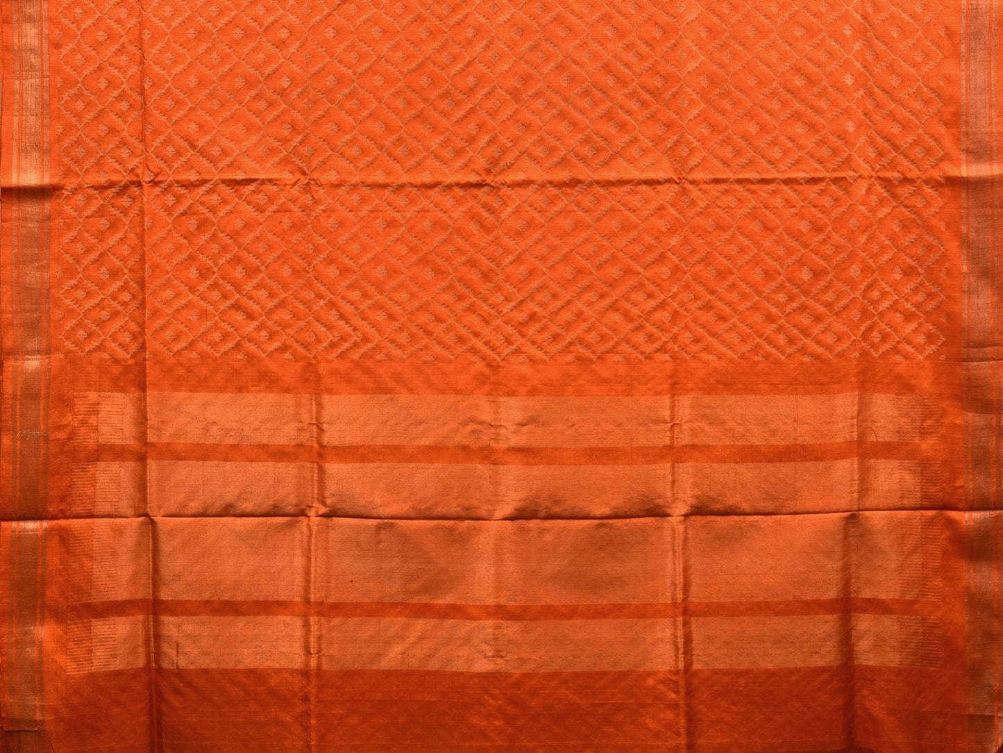 Orange Uppada Silk Handloom Saree with All Over Jamdani Design u1863
