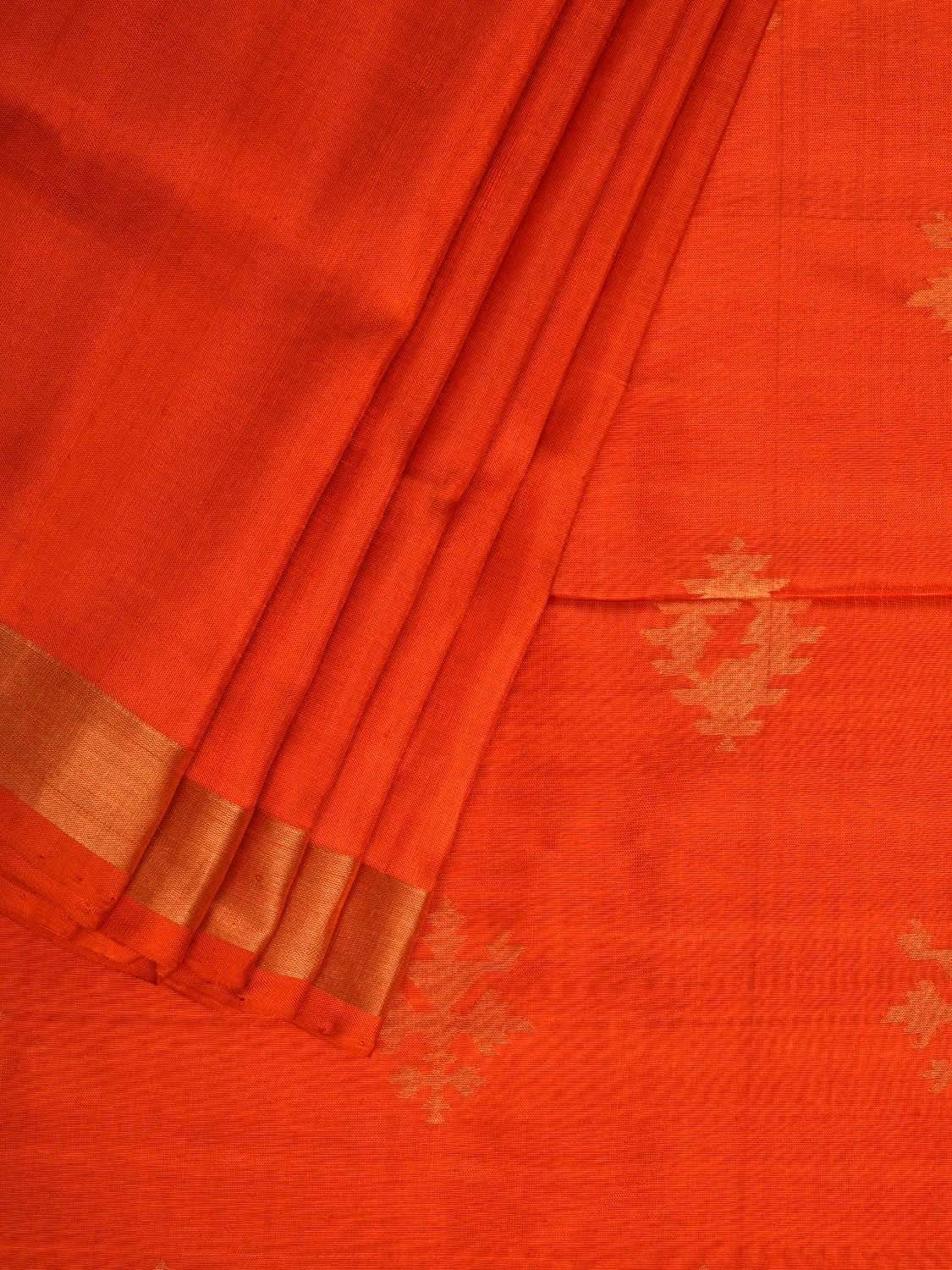 Orange Uppada Silk Handloom Saree with Assorted Buta Pallu Design u1738