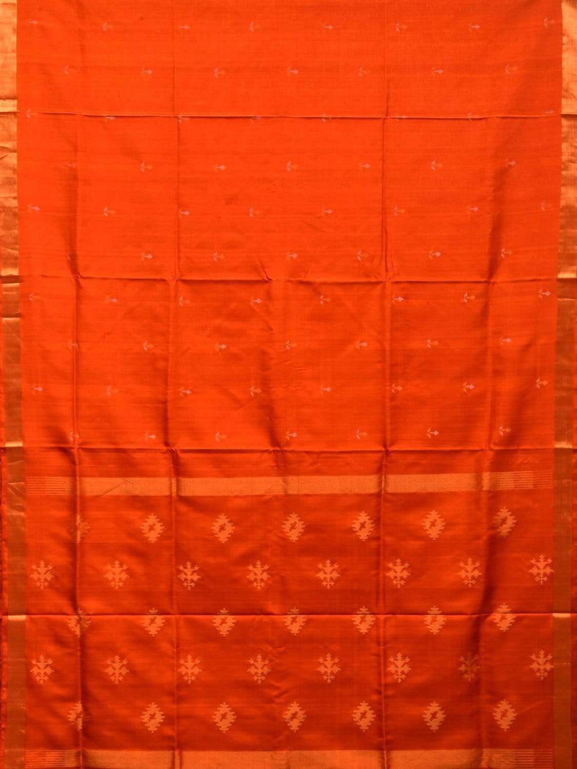 Orange Uppada Silk Handloom Saree with Assorted Buta Pallu Design u1738