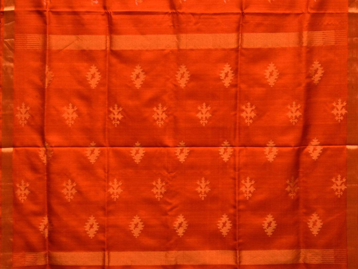 Orange Uppada Silk Handloom Saree with Assorted Buta Pallu Design u1738