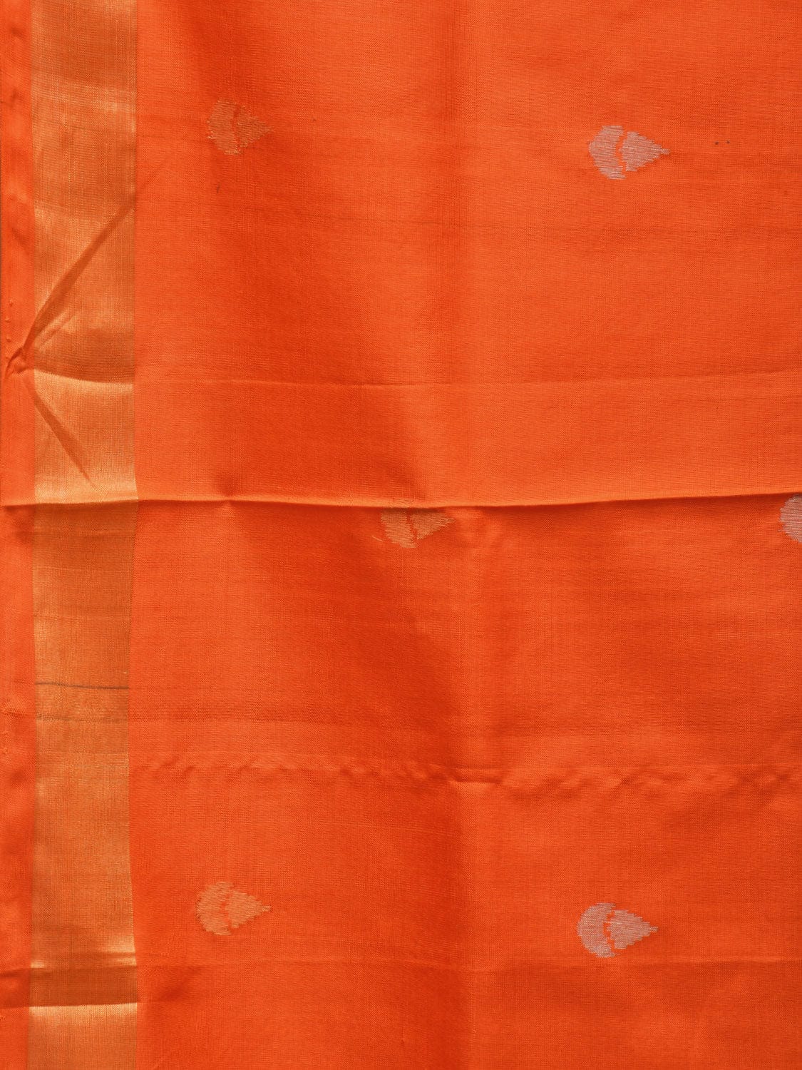 Orange Uppada Silk Handloom Saree with Birds and Floral Pallu Design u2136