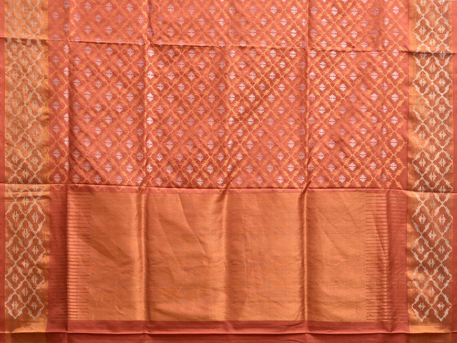 Orange Uppada Silk Handloom Saree with Half Saree Grill and Half Buta Jamdani Design u2334