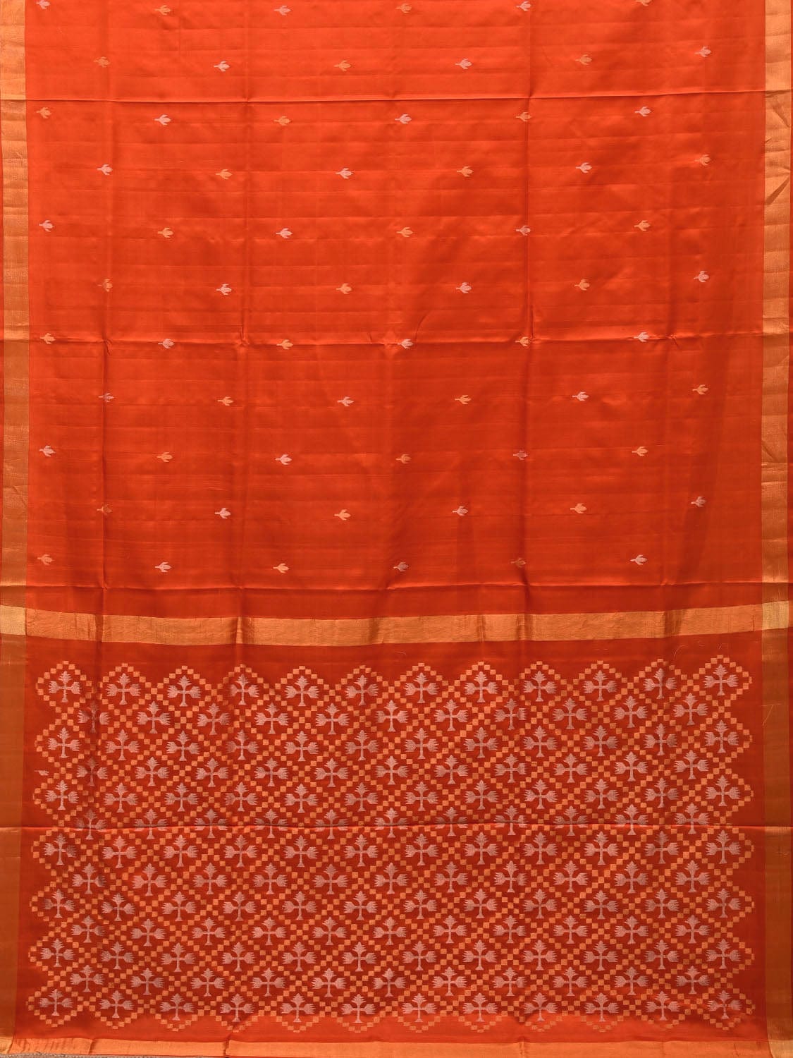 Orange Uppada Silk Handloom Saree with Jamdani Pallu Design u1975